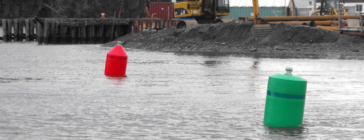 Red and Green CON and NUN Marine Construction Cautionary NWPA NPA Fairway Buoys